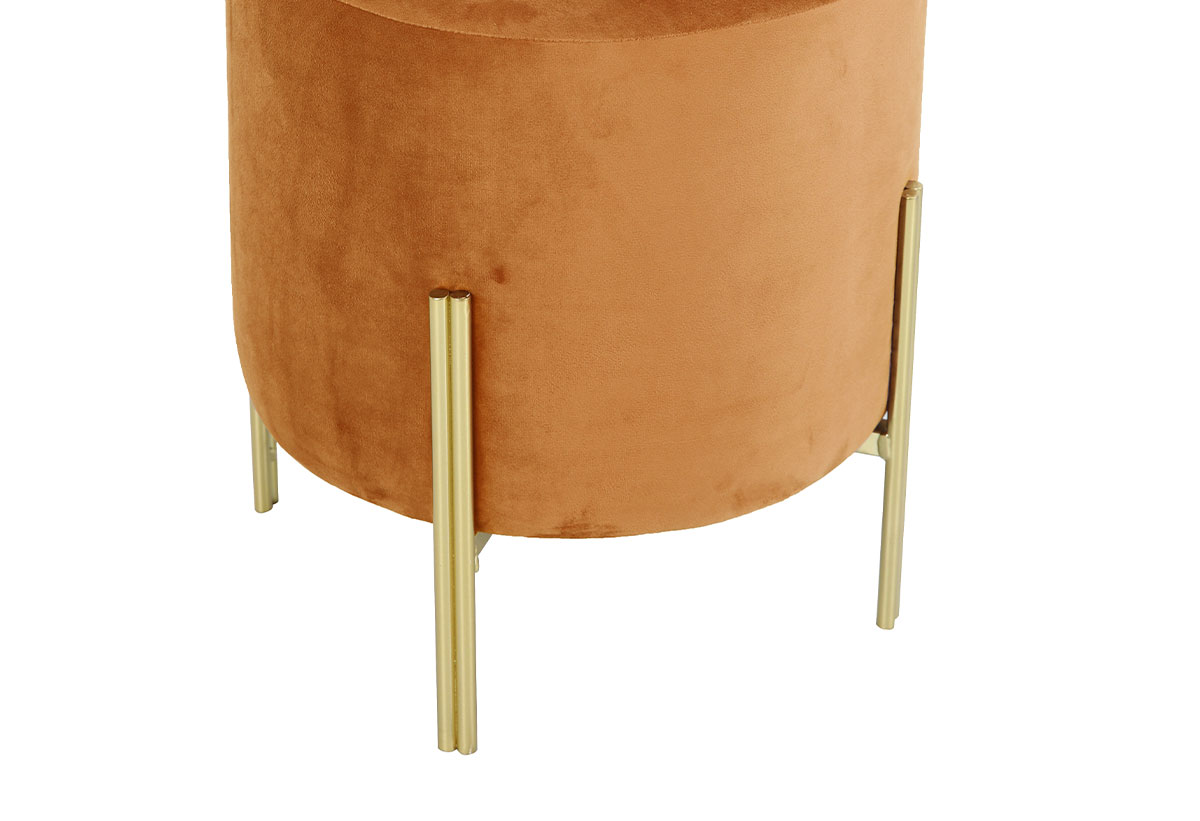 Απεικονίζονται τα χρυσά μεταλλικά πόδια του σκαμπό Edge